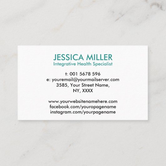 Tree of Life Double Helix DNA Functionele Geneesku Visitekaartje (Achterkant)