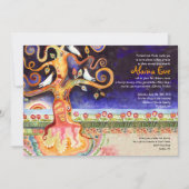Tree of Life Doves Baby Naming Invitation Kaart (Voorkant)