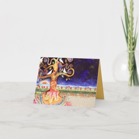 Tree of Life Doves Bar Mitzvah Thank You Card Bedankkaart (Voorkant)