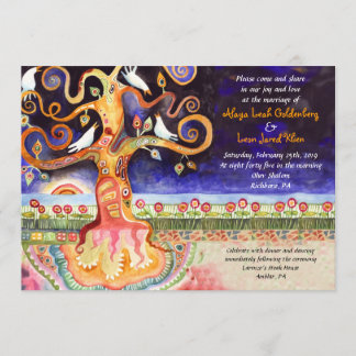 TREE OF LIFE DOVES Joodse bruiloft uitnodiging