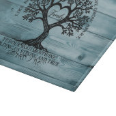 Tree of Life Family Glass Cutting Board on Blue Snijplank (Hoek)