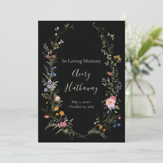 Tree of Life Floral Crest Uitvaartmonument Kaart (Staand voorkant)