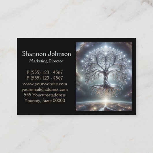 Tree of Life Galaxy Sterren Hart Visitekaartje (Achterkant)
