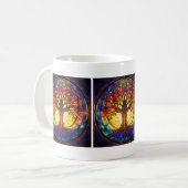 Tree of Life Glas in lood Coffee Mok (Voorkant links)