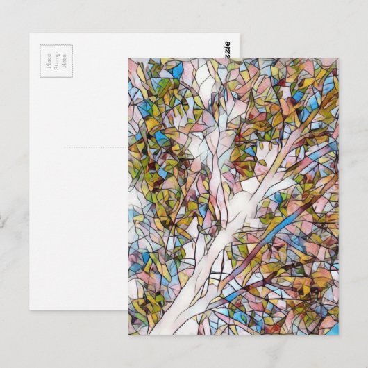 Tree of Life Glas in lood fotomanipulatie Briefkaart (Voorkant / Achterkant)