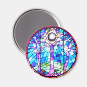 Tree of Life Glas in lood Magnet (Voorkant / Achterkant)