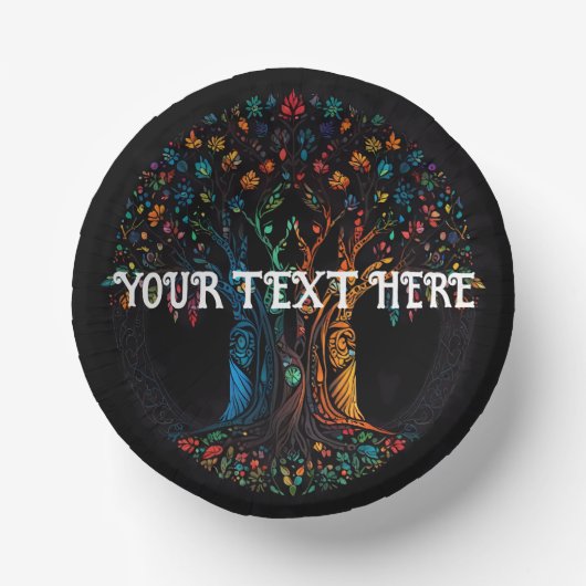 Tree of Life Glas in lood Mozaïek Papieren Kommen (Voorkant)