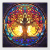 Tree of Life Glas in lood Window Cling Raamsticker