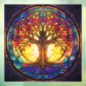 Tree of Life Glas in lood Window Cling Raamsticker (Vel 3)