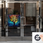 Tree of Life Glas in lood Window Cling Raamsticker (Kantoordeur)