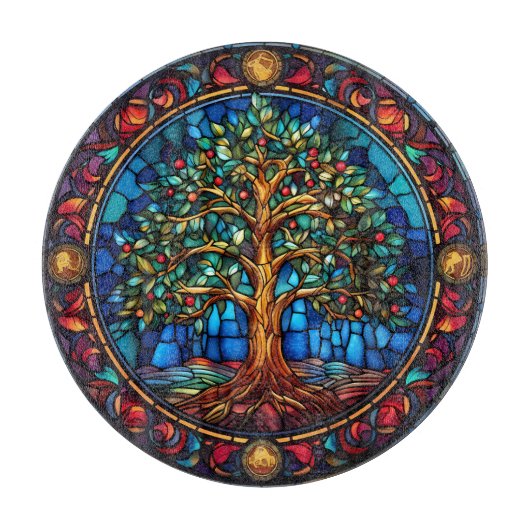 Tree of Life glazen snijplank (Voorkant)