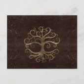 Tree of life Gold on Wooden Texture Feestdagenkaart (Voorkant)
