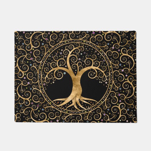 Tree of life Golden Spiral and Gemstones Deurmat (Voorkant)