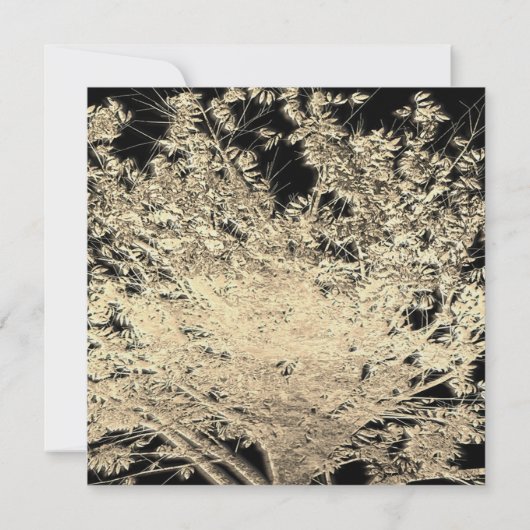 Tree of Life Gouden en Zwarte Bar Mitzvah Kaart (Achterkant)