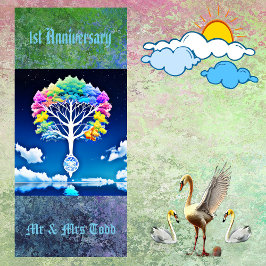 Tree of Life Groene Wolken 1e Jubileum Party Servet