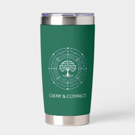 Tree of Life, Grow & Connect, Forest Green Tumbler Geïsoleerde Drinkbeker
