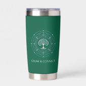 Tree of Life, Grow & Connect, Forest Green Tumbler Geïsoleerde Drinkbeker (Achterkant)