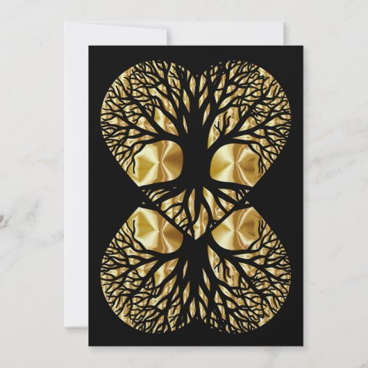 Tree of Life Heart Wedding Invitation Kaart (Achterkant)