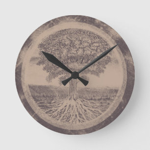 Tree of Life in Brown Ronde Klok