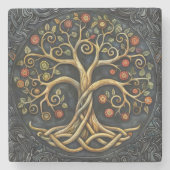 Tree of Life Keltisch stenen Onderzetter (Voorkant)
