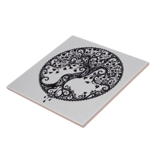 Tree of Life Keramische Tegel. Tegeltje (Zijkant)