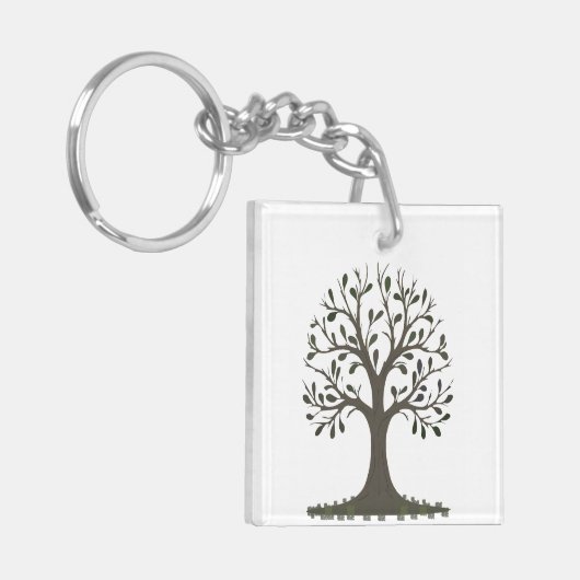🌳 Tree of Life Keychain - Growth Symbol Gift 🔑 (Voorkant Links)