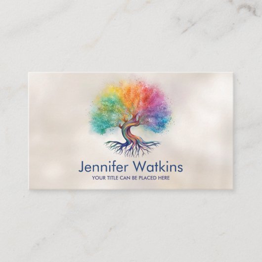 Tree of Life - kleurrijk gebladerte Visitekaartje (Voorkant)