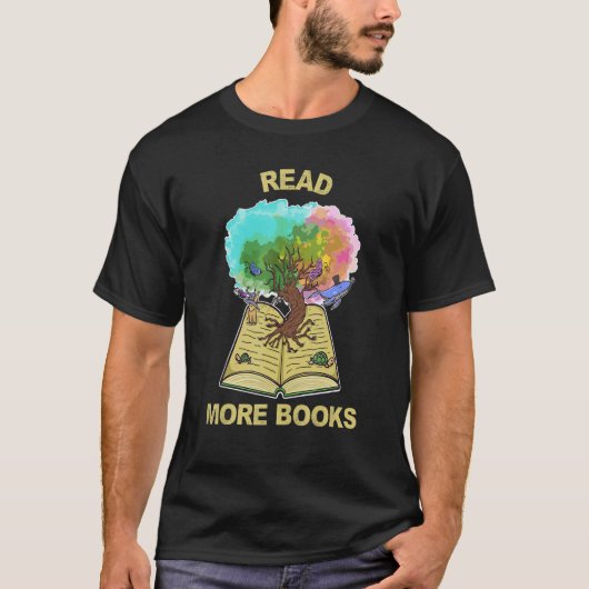 Tree of Life Lees meer Boeken Bookaholic houdt van T-shirt (Voorkant)