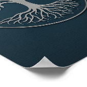 Tree of Life Marine en zilver Poster (Hoek)