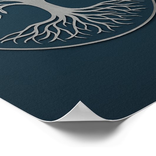 Tree of Life Marine en zilver Poster (Hoek)