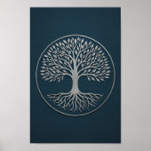 Tree of Life Marine en zilver Poster (Voorkant)