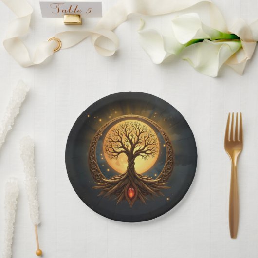 Tree of Life – Moonlit Enlightenment Papieren Bordje (Huwelijk)
