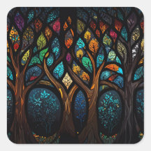 Tree of Life Mozaïek Gekleurde bladeren Glas in lo