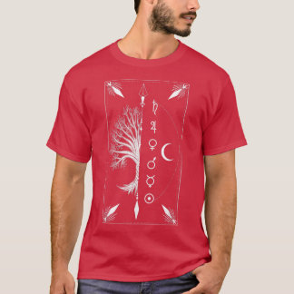 Tree of Life Mystical Tree Fractal Yoga Meditation T-shirt