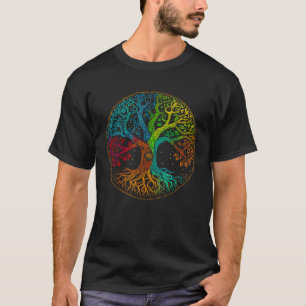 Tree of Life Natuur Art Psychedelic Outdoor Rainbo T-shirt