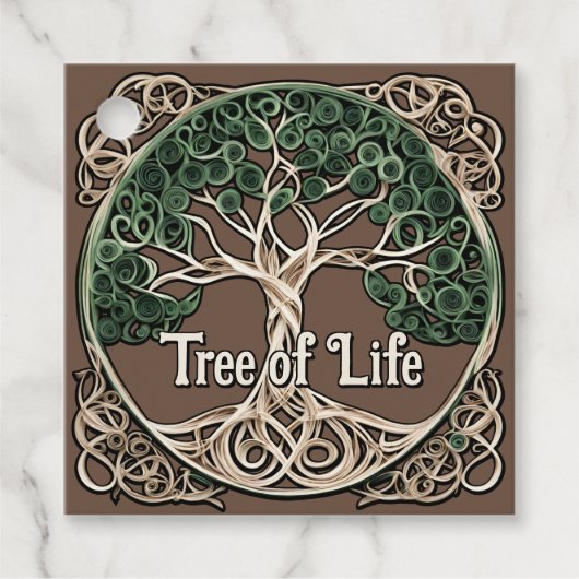 Tree of Life Papier Quilling Bedankjes Labels (Voorkant)
