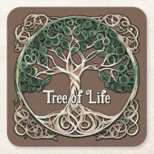 Tree of Life Papier Quilling Kartonnen Onderzetters (Voorkant)