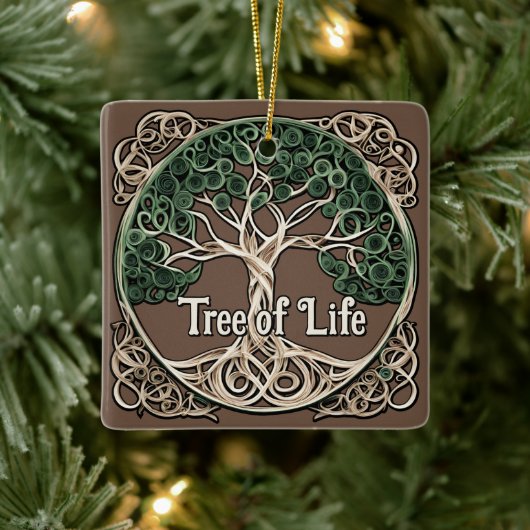 Tree of Life Papier Quilling Keramisch Ornament (Boom)