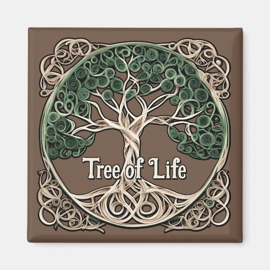 Tree of Life Papier Quilling Magneet (Voorkant)