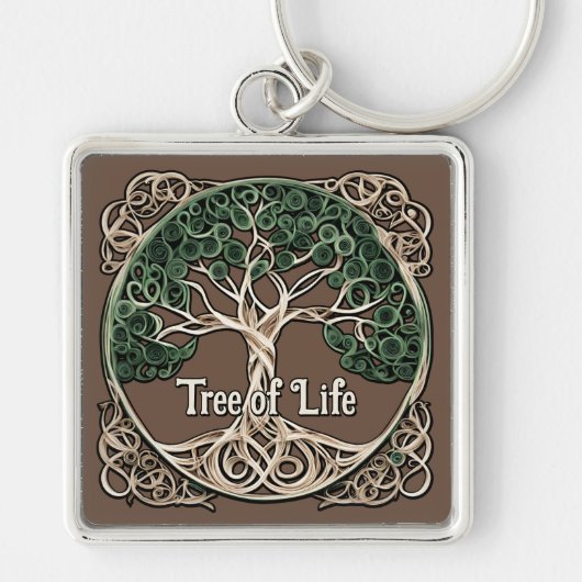Tree of Life Papier Quilling Sleutelhanger (Voorkant)