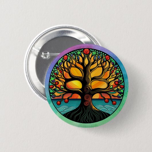 Tree of Life Pinback Button (Voorkant /achterkant)