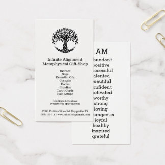 Tree of Life Positieve Bevestigingen IK BEN Visitekaartjes
