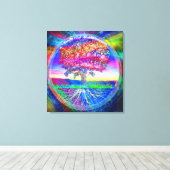 Tree of Life Rainbow Canvas Afdruk (Insitu (Houten vloer))