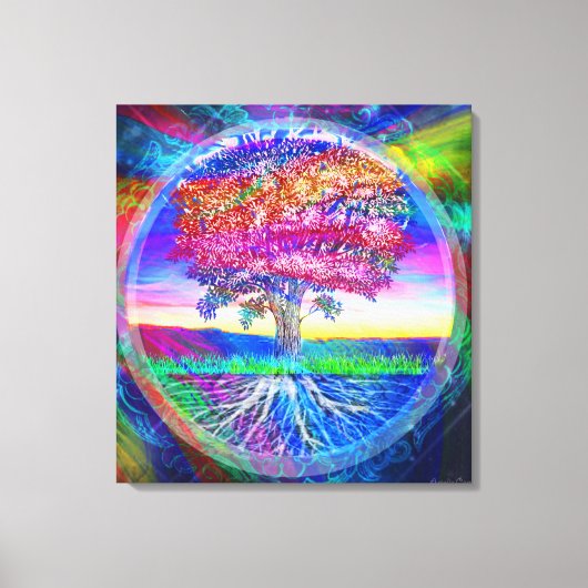 Tree of Life Rainbow Canvas Afdruk (Voorkant)