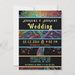 Tree of Life Rainbow-uitnodiging Kaart