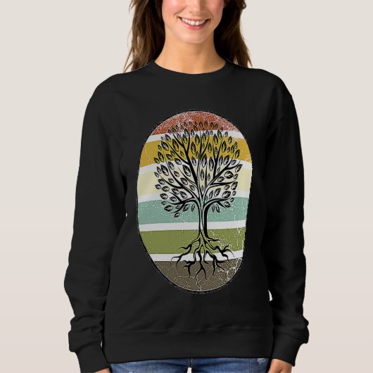 Tree of life Retro Nature Outdoor Trui (Voorkant)