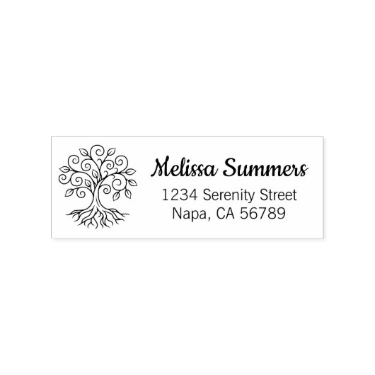 Tree of Life Return Address Rubberstempel (Afrduk)