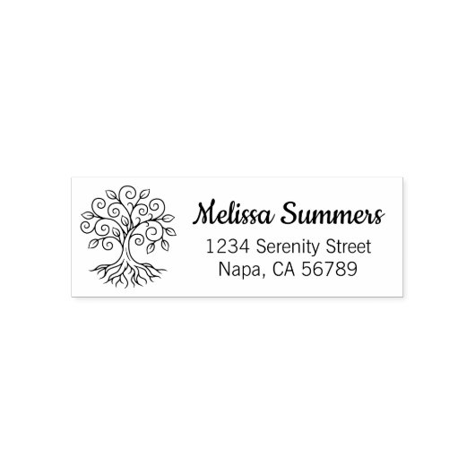 Tree of Life Return Address Zelfinktende Stempel (Design)