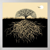 Tree of Life Roots Spiritual Nature Minimalist  Poster (Voorkant)