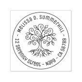 Tree of Life Round Address Zelfinktende Stempel (Design)